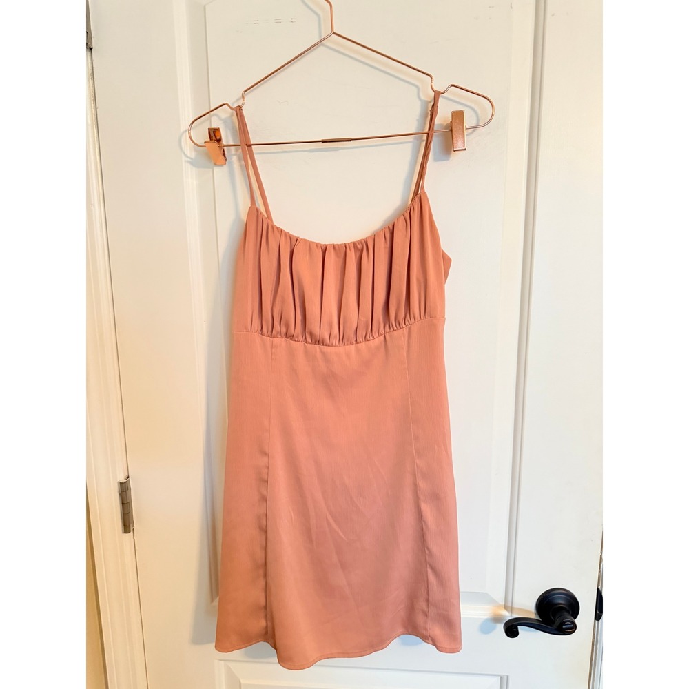 Lulus Mini Dress Womens Medium Peach Heart of My Heart Ruched Bust Party - Picture 6 of 11